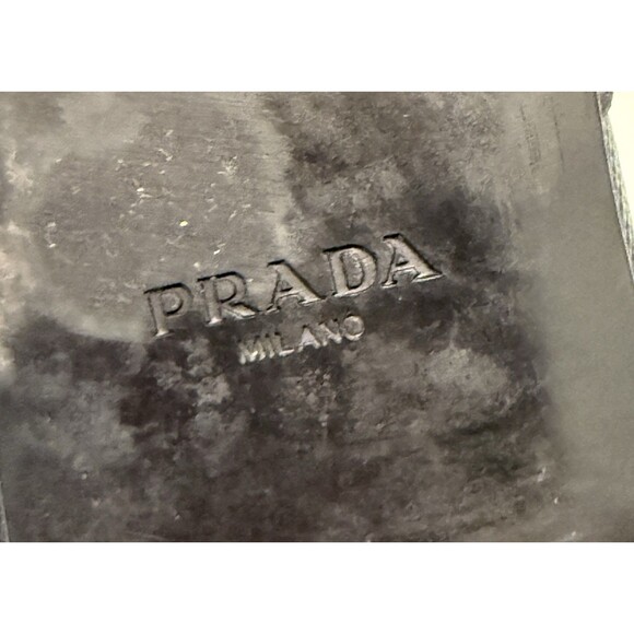 AUTH PRADA SAFFIANO BUSINESS SHOES 2DE072 BLACK LEATHER SIZE 9 1/2 - Picture 9 of 12